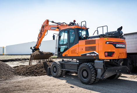 Doosan Launches New Generation DX140W-7 and DX160W-7 Stage V Wheel Excavators