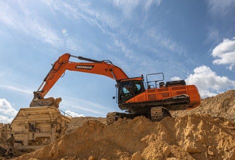 The new Doosan DX420LC-7 Stage V top of the range excavator